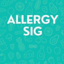 Allergy SIG in white writing on a pale green background